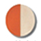 swatch of pumpkin and beige Napa leather